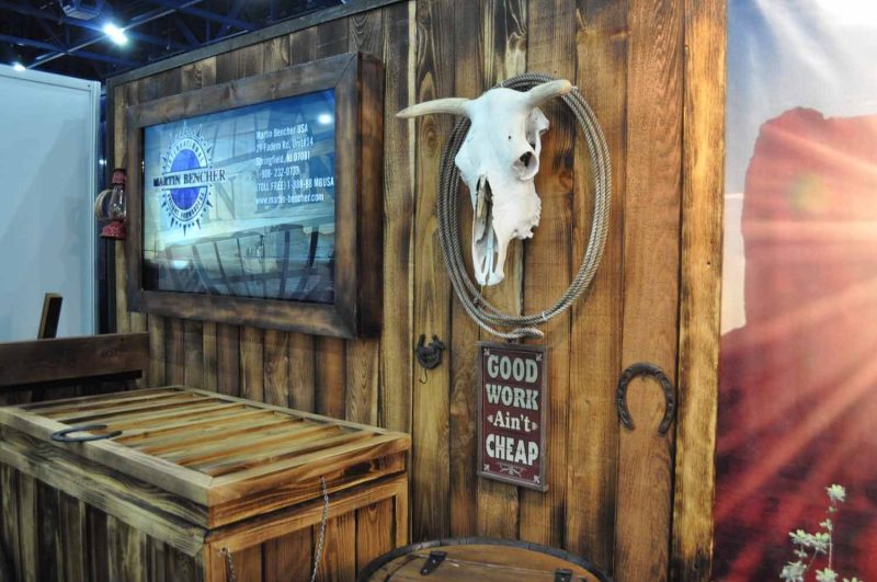 country western trade show booth, rustic trade show display, rodeo exhibit display booth